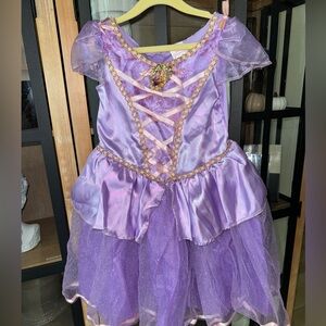 Disney Rapunzel princess dress costume glitter tulle puff sleeves bow toddler